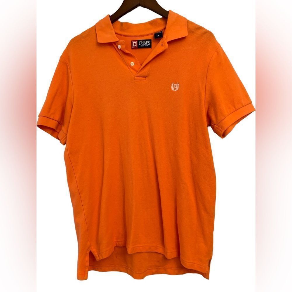 CHAPS Mens Orange Polo Shirt M